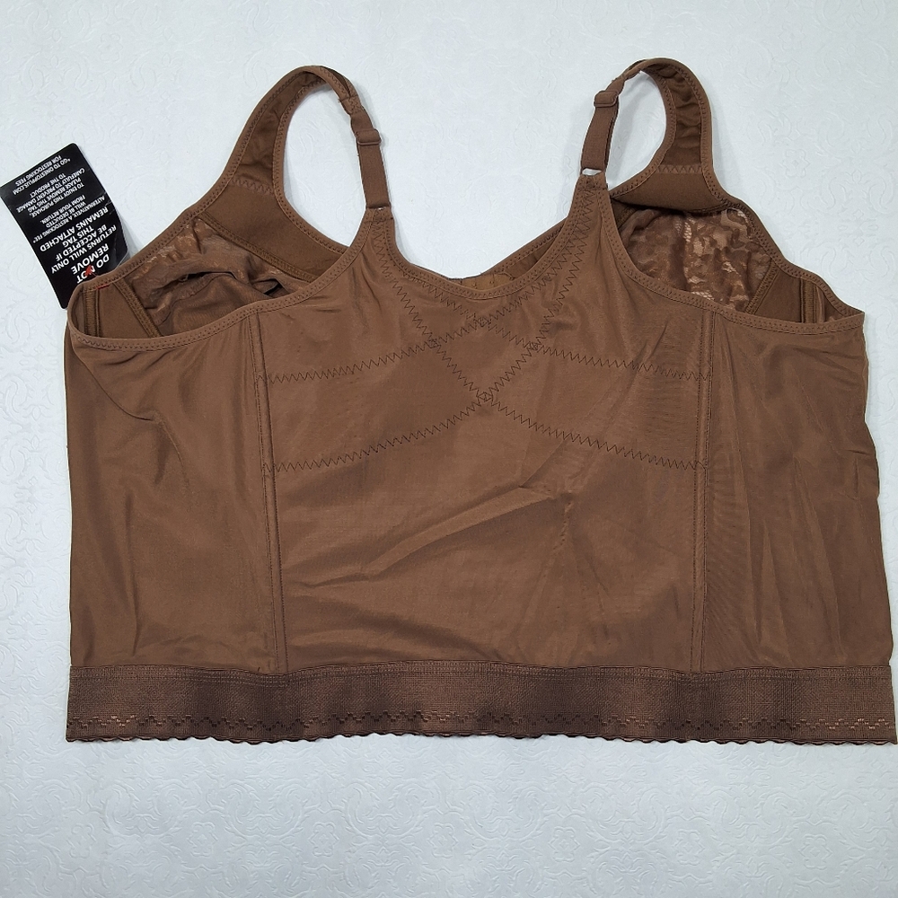 New Comfort Choice Wriless Bras Easy Enhancer Longline Posture Bra Plus Sz 52c View 3